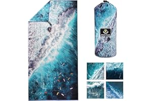 4Monster Microfiber Beach Towel Quick Dry,Super Absorbent Lightweight Travel Towel for Swimmers, Sand Free Camping Towel, Beach Towels for Pool,Swim,Water Sports,Yoga