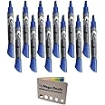Quartet Dry Erase Markers, Whiteboard Markers, Chisel Tip, EnduraGlide, BOLD COLOR, Blue, 12 Pack | 5 Color Flags