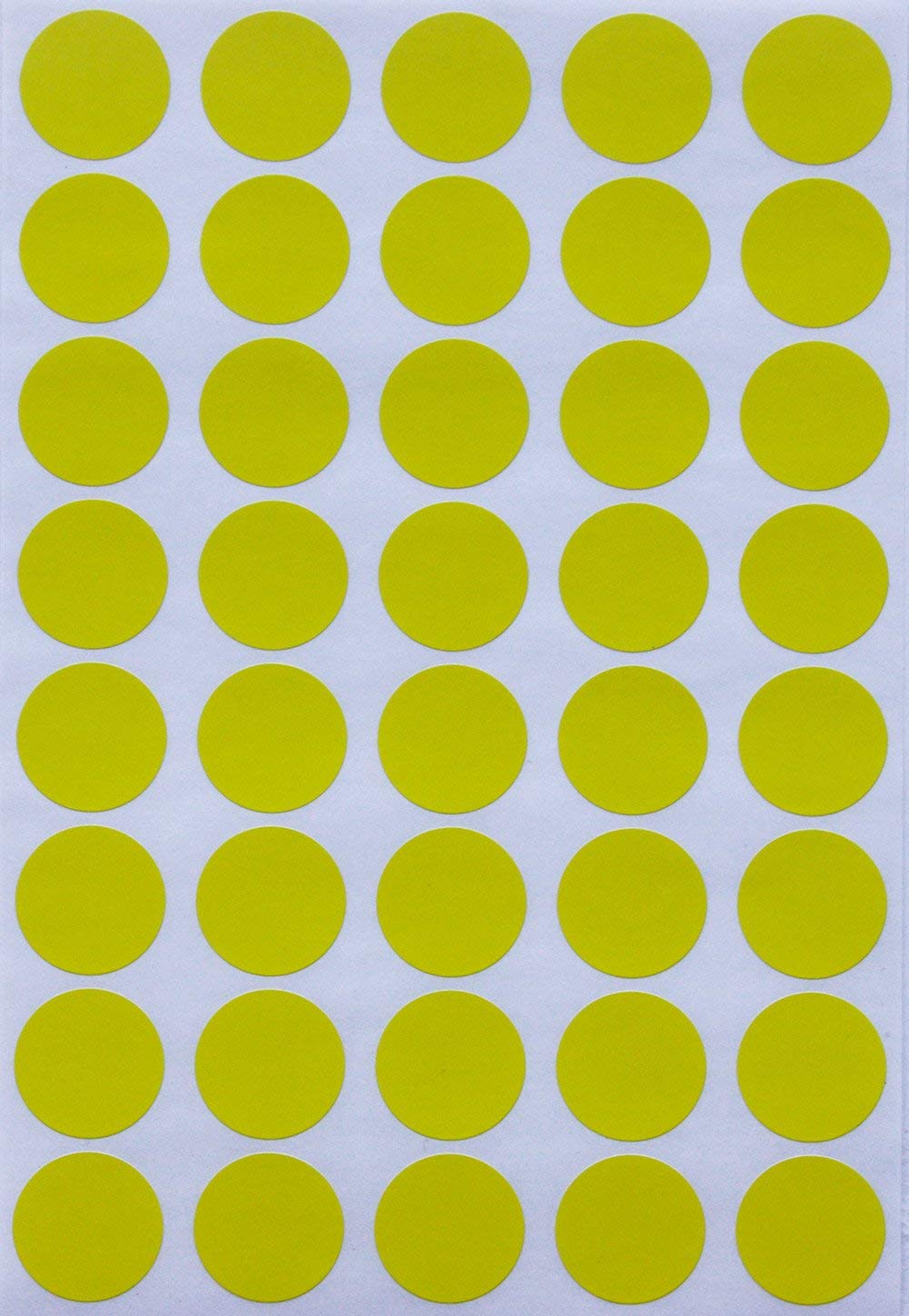 Royal Green Round Labels Colored Sticker Dots 19mm (2cm) 3/4 Inch - Yellow - 600 Pack