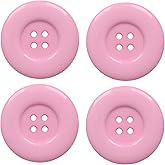 YAKA 50pcs 4 Holes Round Sewing Resin Buttons1.5inch/38mm in Bulk for Environmental Sewing Fasteners Scrapbooking DIY Sewing Tailor Crafts Coats Clothe Pink