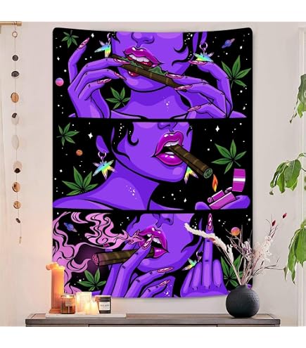 Amazon.com: NiYoung Hippie Hippy Wall Art - Trippy Smoke Cool Girl