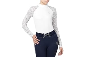 GemRebel Lace Long Sleeve Horse Riding Shirt Horseback Riding Shirts for Women Perfect Breathable Comfortable Rider Top