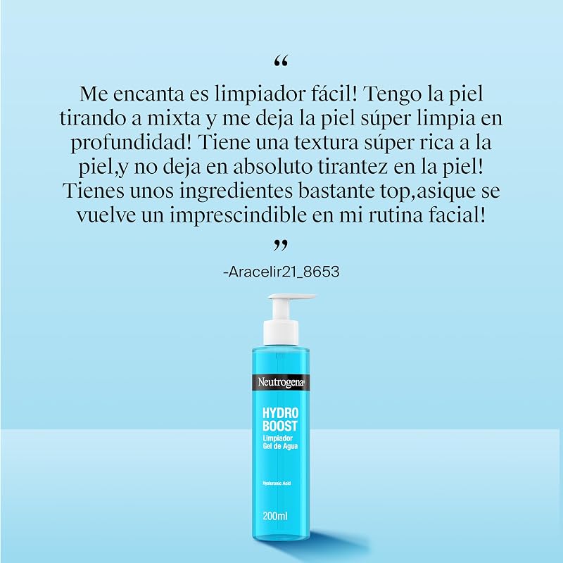 Hydro Boost Limpiador Facial Gel de Agua, 200 ml
