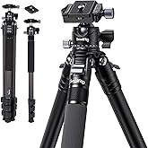 SmallRig AP-10 Carbon Fiber Tripod, 52.4" Lightweight Compact Camera Tripod with Detachable Monopod, 360° Ball Head, Quick Release Plate, Payload 26.5 lbs, for Canon for Sony, DSLR Camera, Phone-4060