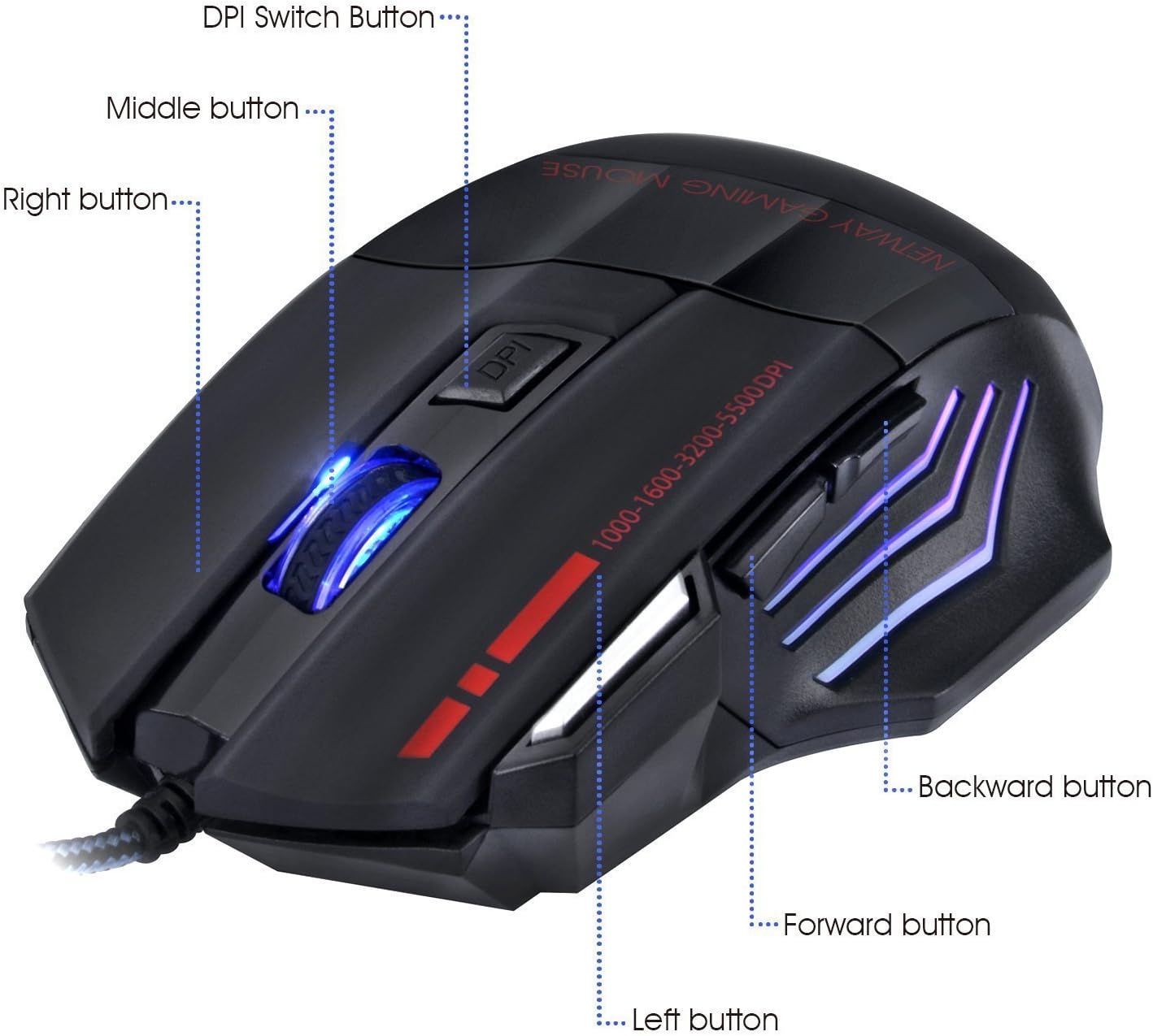 Rm600 Gaming Mice Rii Professional 7colors Led Optical 30 Dpi Button Usb Wired Gaming Mouse Mice For Gamer Adjustable Dpi 30dpi 2400 Dpi 1600 Dpi 1000 Dpi For Pro Gamer Computer Laptop Accessories Computers Rm600 Gaming Mice Rii Professional 7colors Led Optical 30 Dpi Button Usb Wired Gaming Mouse Mice For Gamer Adjustable Dpi 30dpi 2400 Dpi 1600 Dpi 1000 Dpi For Pro Gamer Computer Laptop Accessories Computers