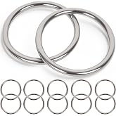 ZUSFUL 1.77 inch Metal O Rings,Stainless Steel Round Ring Buckles 3/16" Wire Diameter,metal rings for crafts,Solid Welded Loop(8, ID3/16*D1.77(45mm))