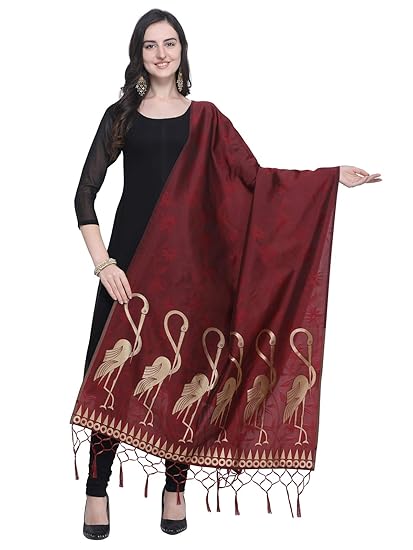 KANCHNAR Womens Silk Banarasi Dupatta