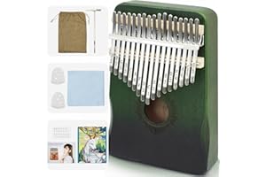 FINDAMAZE 17 Key Kalimba Thumb Piano - Portable Finger Piano with Tuning Hammer & Study Guide, Premium Wood, Unique Musical Gift for Adults & Kids & Beginner-Butterfly Love Flower-D