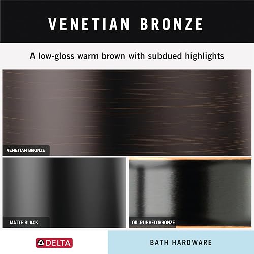 Delta Faucet Dryden Robe Hook In Venetian Bronze - 75135-RB | Art Deco Style Bathroom Hook, 4 11/16" Projection - View #6