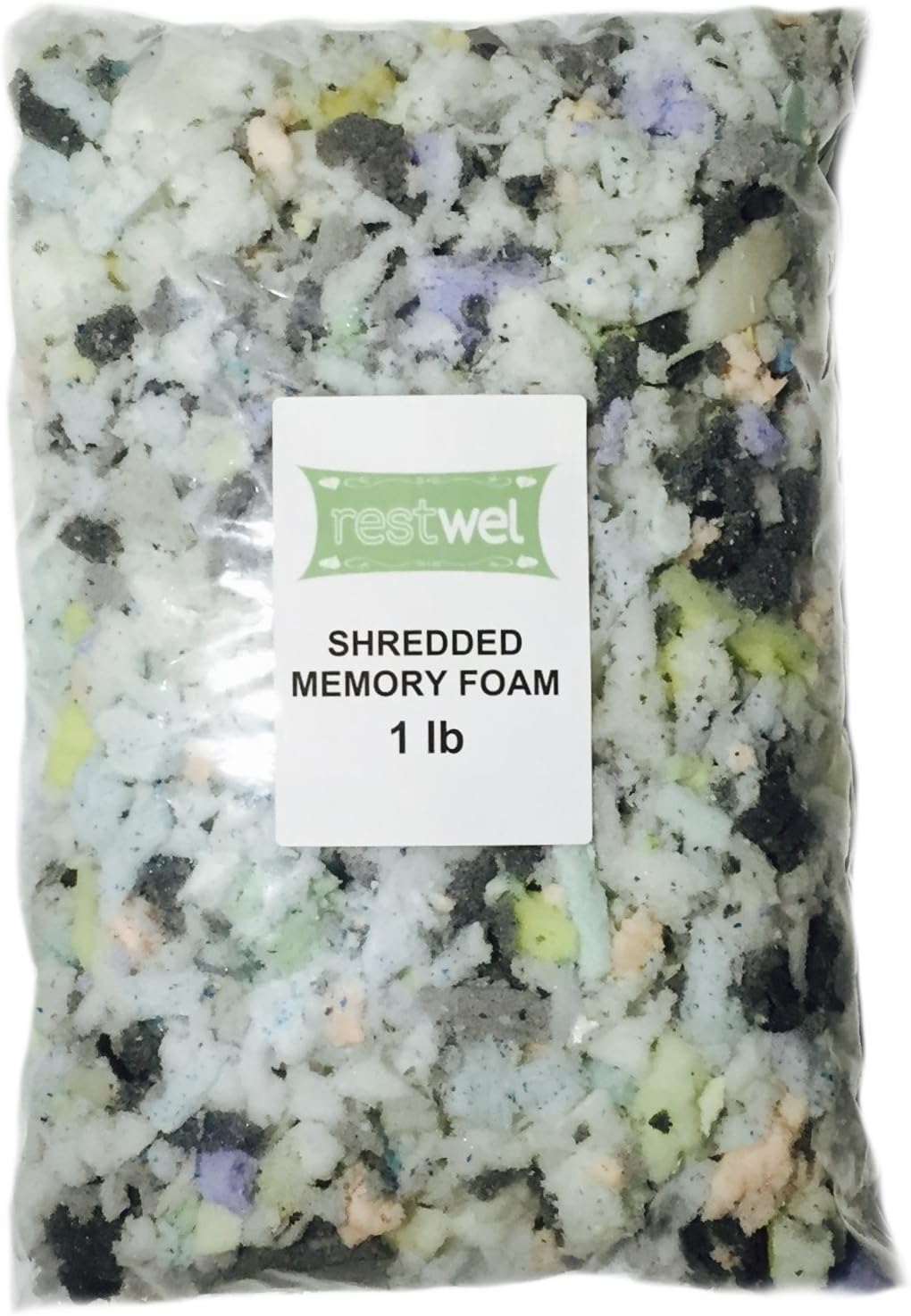 Shredded Memory Foam Fill for Pillows, Dog Beds, Bean Bags, Chairs, Cushions and Crafts. Made in The USA with 100% CertiPUR-US Certified Foam. (1 Pound)