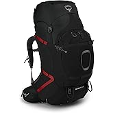 Osprey Aether Plus 85L Men's Backpacking Backpack, Black S-M | hiking pack, camping gear, overnight trail pack, Black color, S-M size