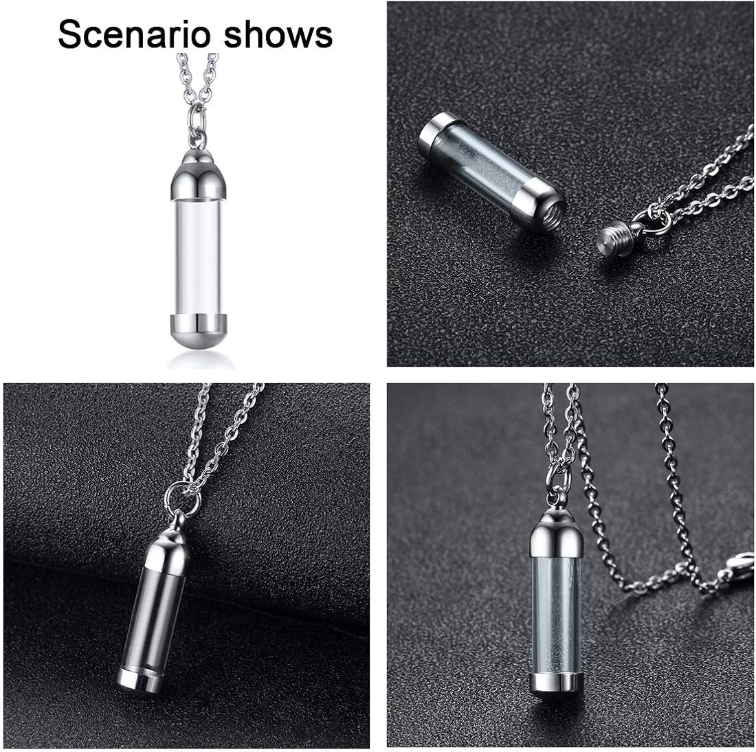 Cupimatch Glass Openable Perfume Container Vial Tube Necklace Chain - Image 5