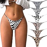 VISSAY Cotton G-String Thongs for Women Underwear Breathable Stretch Low Rise Panties T-back Sexy Ladies Pack