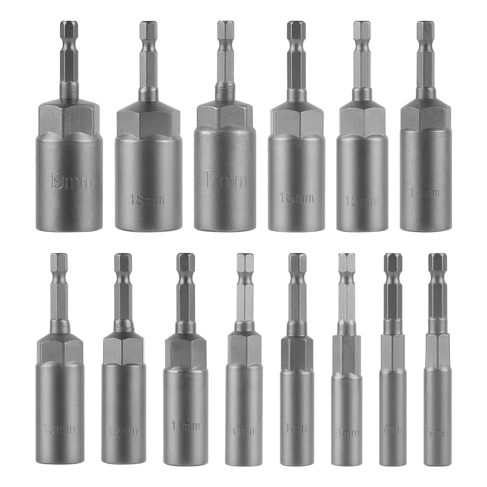 CPROSP 14 Hexagon Socket Wrench 1/4 Inch, Socket Wrench for Drill 6,7,8,9,10,11,12,13,14,15,16,17,18,19 mm