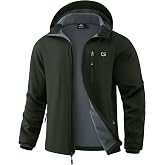 G Gradual Men's Softshell Fleece Lined Jacket Lightweight Hooded Hiking | Wind and Water-Resistant Protection, 6 Functional Pockets, Soft Fleece-Lined Warmth, Fall and Winter, Daily Wear, Sport