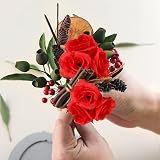 Kesote 50Pcs Real Touch Artificial Rose Flowers Red Bouquet view 6