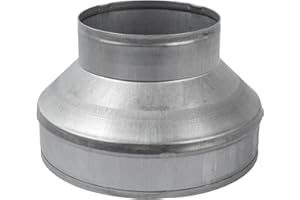 ECOPRO VENT 8" to 5" Inch Galvanized Steel Round Duct Reducer - Pipe Fitting Increaser Reducer - Drain, Waste and Vent Conduit Transition Adapter - Metal Tube Reducing Coupling