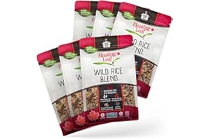 6 Packs x 14 ounces Wild Rice Blend, Vegan Rice with Nutty Aroma, Flavorful Mix of Riceberry, Red, Medium Grain & Long Grain Brown Rice, Protein & Fiber-Rich, Gluten-Free - Floating Leaf