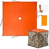 Blaze Orange Hunting Blind Cap, Safety Orange Ground Blind Cover Panels with Windproof Fixing Stakes& Ropes Waterproof Deer H