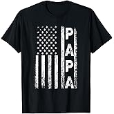 Papa Vintage American Flag Father's Day 4th of July Grandpa T-Shirt