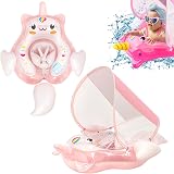 COSORO Newborn Baby Swimming Float Pink Unicorn with Sun Canopy 10-24 Months view 1