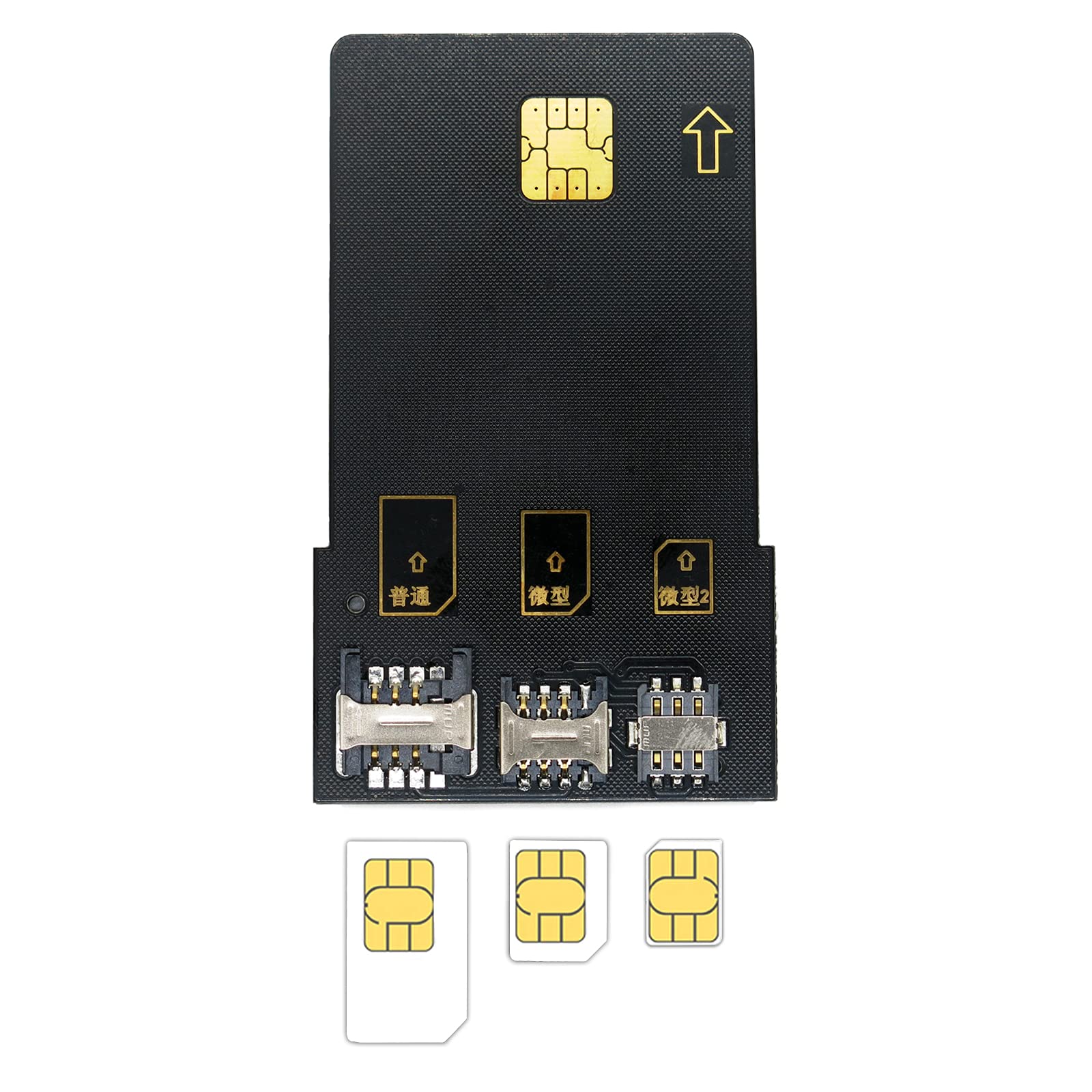 Gialer 4 in 1 Smart Card sim Card Adapter for IC Card, SIM Card with 2FF 3FF 4FF Mini Micro Nano Size