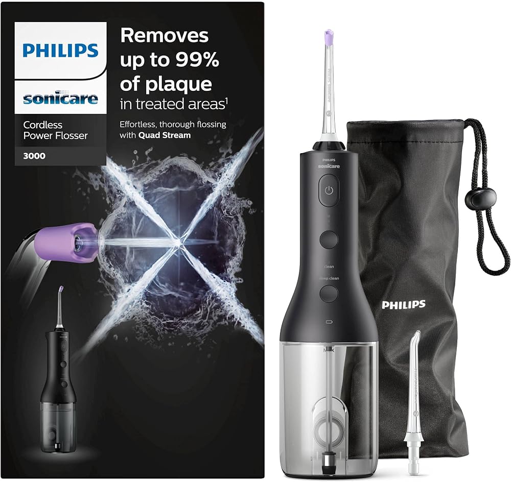Philips Sonicare Cordless Power Flosser 3000 HX3806/33 2022 Black Quad Stream