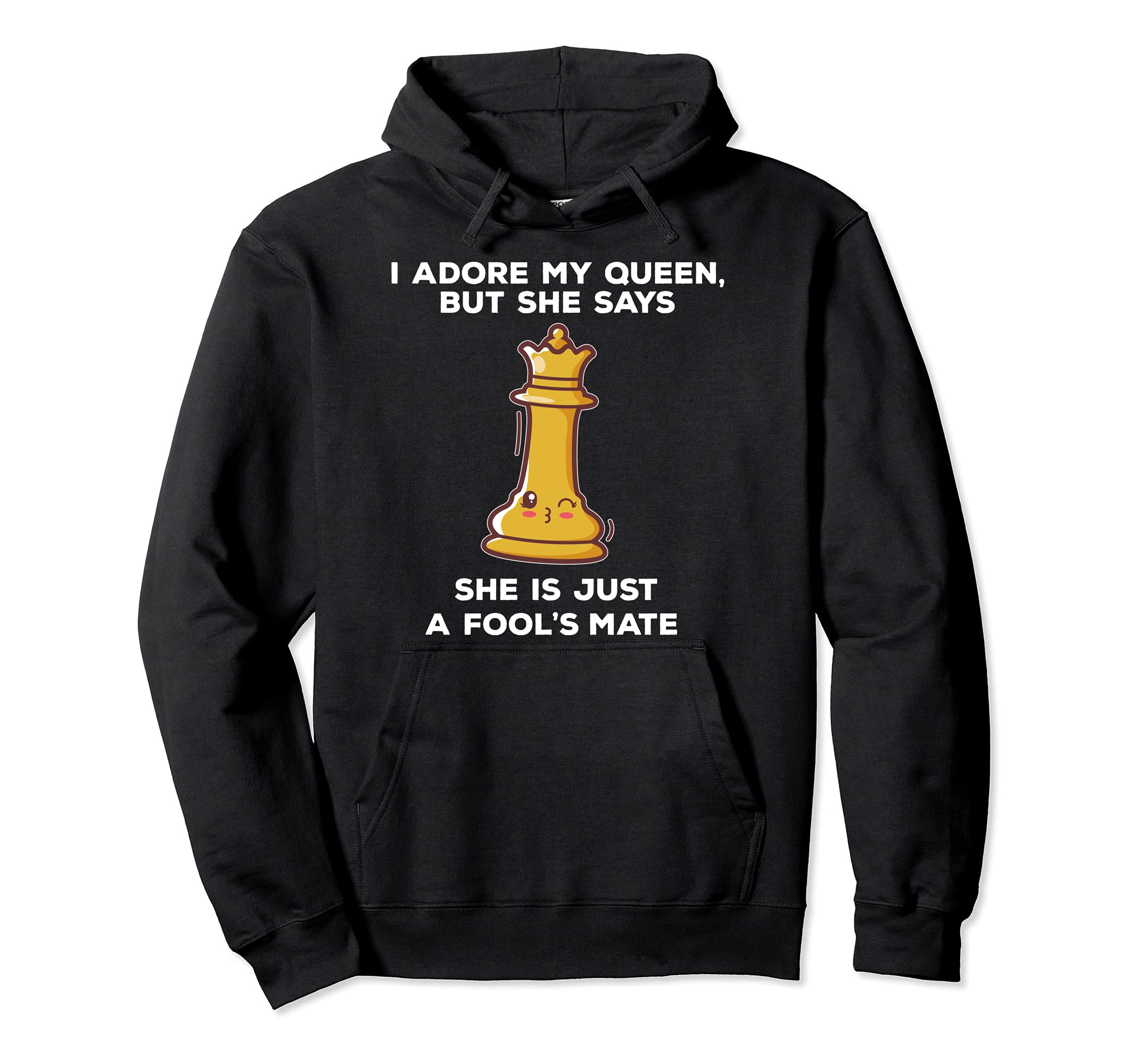 Kawaii cute chess pieces design for chess players Quote Pun Pullover Hoodie