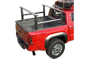 TRUMGETA Ladder Rack for Truck with Side Bars, 800 LBS Capacity Truck Bed Rack, 19"-25" Height-Adjustable Aluminum Truck Ladder Racks, Fit for Medium-Size Pickup Toyota Tacoma Jeep Gladiator