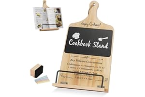 Cookbook Stand with Chalkboard Eraser, Unique Birthday Anniversary Housewarming Gifts for Women Grandma Mom Wife, Recipe Cook