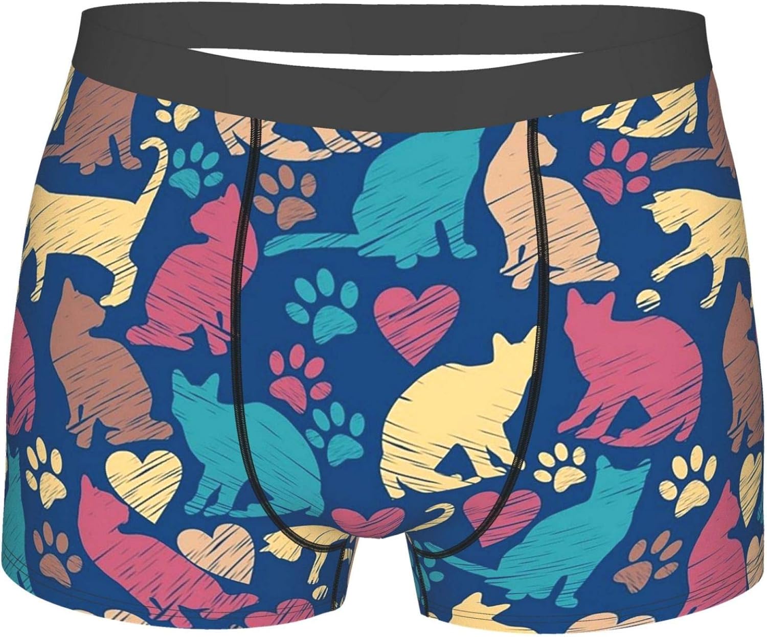 Mens Boxer Briefs Colored Cats Underwear Breathable Boxer Briefs at