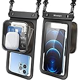 Niveaya [Floatable Floating Waterproof Phone Pouch 2 Pack-Up to 8.5", Large Space Adjustable Neck Lanyard Waterproof Phone Case, Phone Dry Bags for Vacation Beach Pool Kayak Cruise Travel Essentials