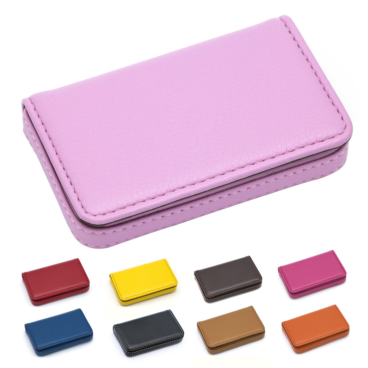 padike Business Card Holders, Business Card Holder Wallet Credit Card ID Case/Holder - Keep Your Business Cards Clean (Pink)