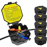 MIARALA Black Open Splice Junction Box (5 Pack),Electrical Splice Box Wire Junction Box with Cover V0 Flame Retardant Rating(Highest Level)