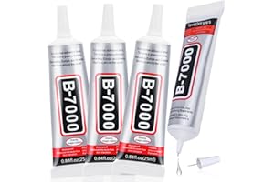 B-7000 Jewelry Glue Clear, 4 PCS 25ML Rhinestone Adhesive B7000 Glue Crafting Clear Glue with Precision Tip for Paper Crafts 