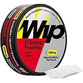 Wip Energy Pouches | 200mg Natural Caffeine | Vitamins and Minerals | Sour Cherry | 15 Pouches Per Can | 1 Can