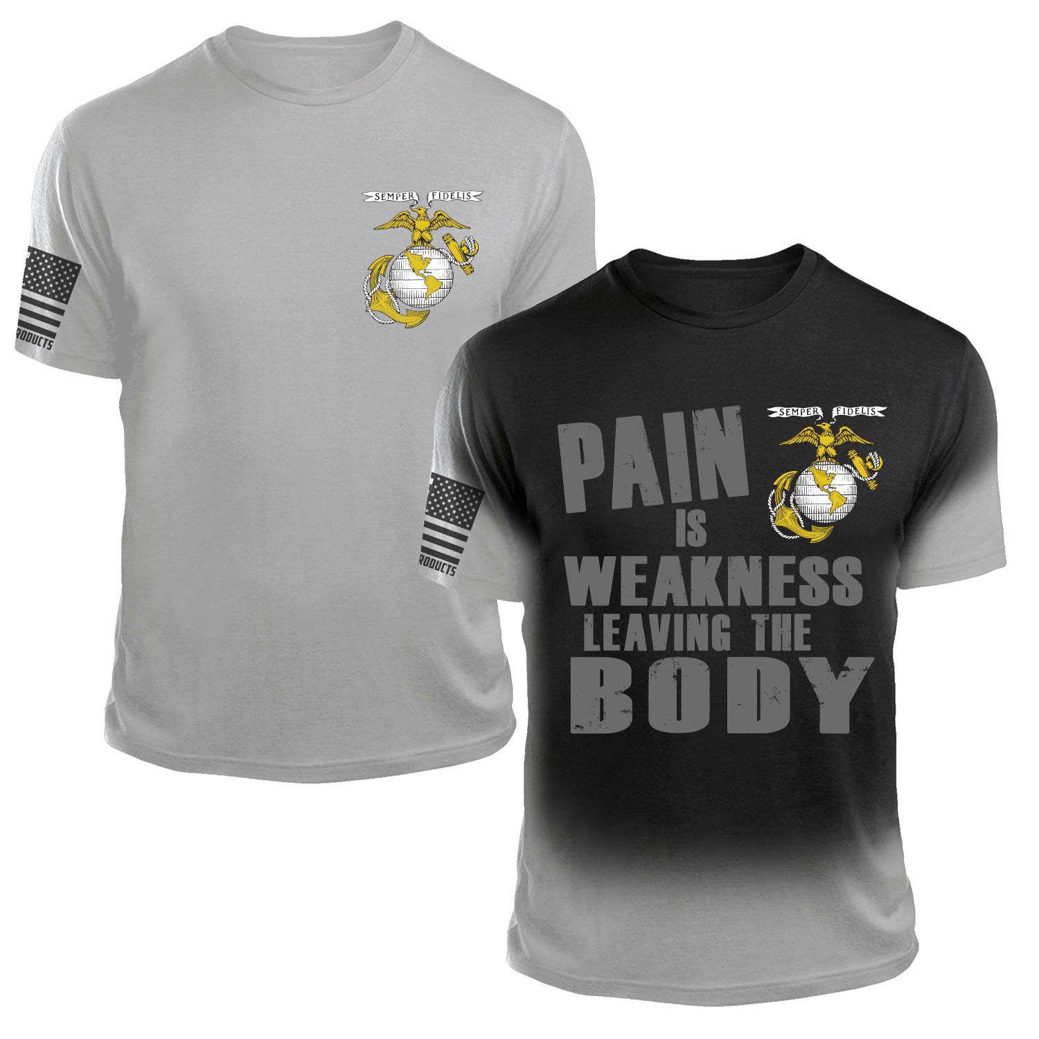 Buy Military Gift Shop USMC Shirt Pain is Weakness Leaving
