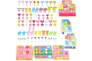 xutong 60 PCS Fruit Forks Food Picks for Kids,Animal Food Picks,Foods Picks Lunches,Reusable Plastic Fruit Forks Cute Cartoon