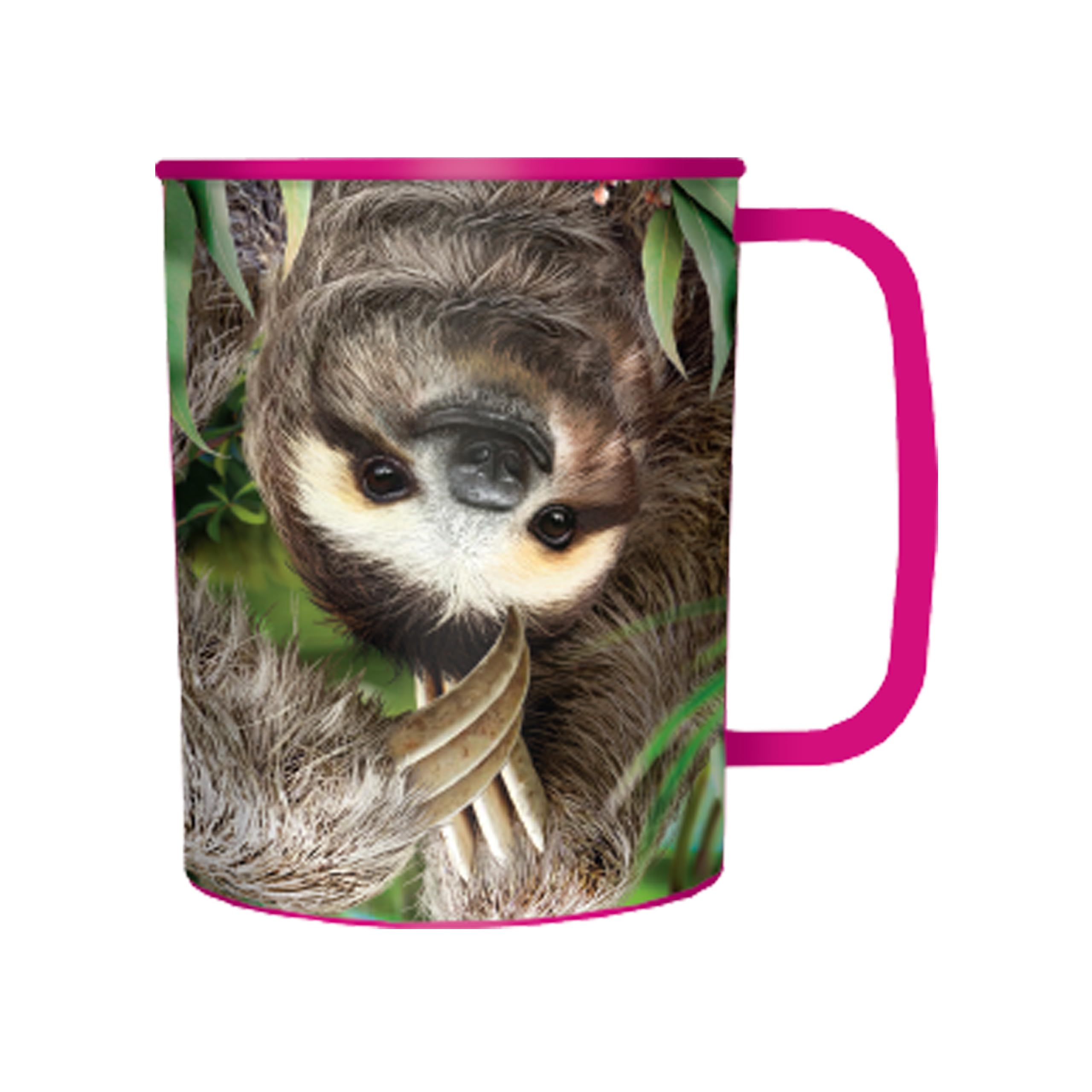 3D LiveLife Drinking Cup - Hangin' Around from Deluxebase. 300ml Plastic Mug with Sloth Theme, Reusable Coffee Cup, Portable Animal Tumbler for Camping, Picnic, Travel & Everyday Use.