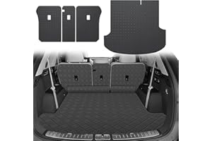 TTX LIGHTING Trunk Liner & Backrest Mat for 2021-2025 Genesis GV80 (Only 5 Seat) : Custom Fit PU Leather Cargo Liner and Backrest Protector - All Weather Waterproof Anti-Slip Easy to Clean Cargo Mat
