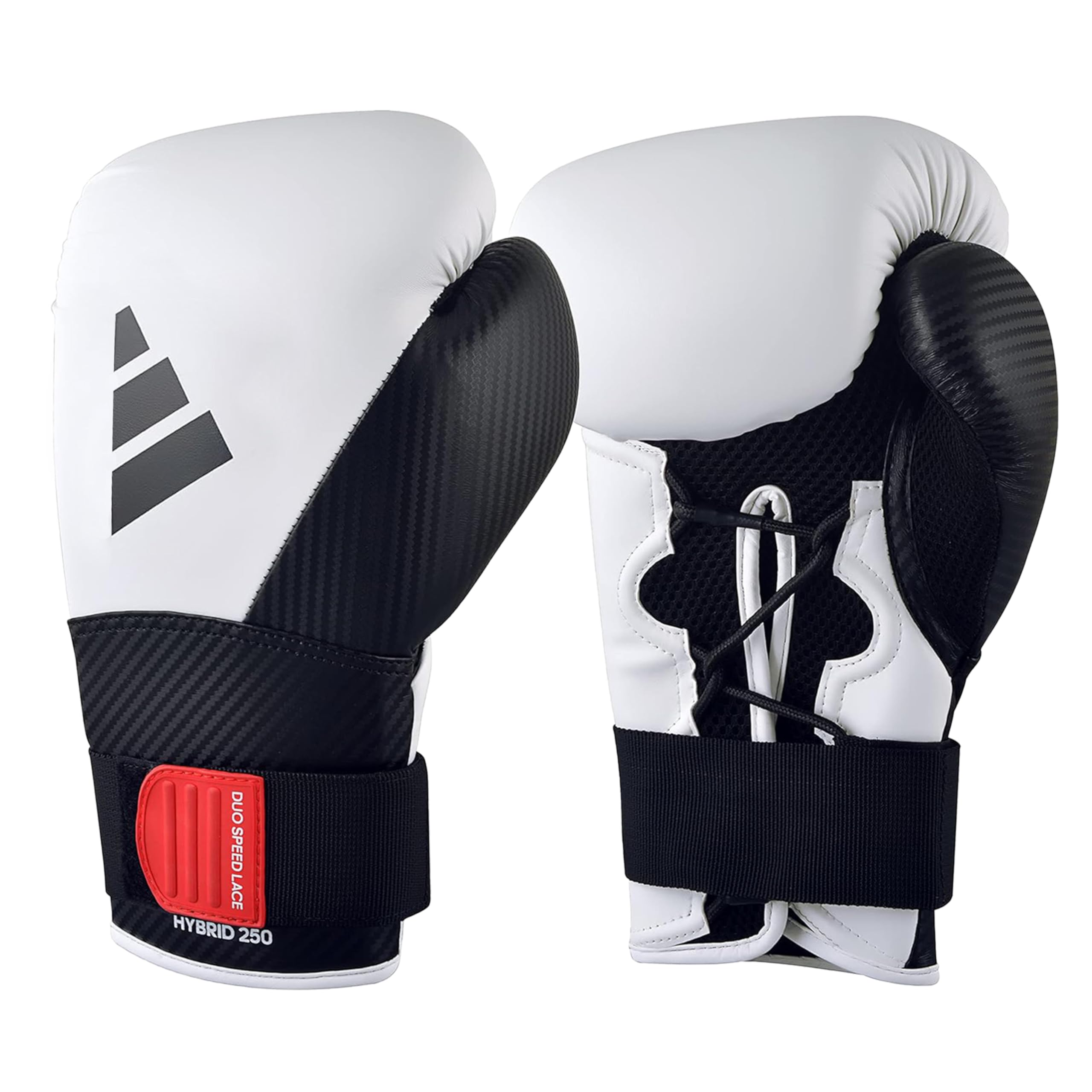 Adidas 250 Hybrid Boxing Gloves for Men, Women & Kids PU Training Gloves Perfect for Fitness Classes, Boxing Bag Workouts and Sparring