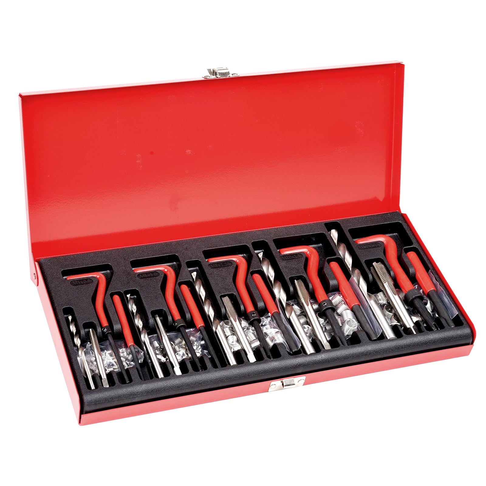 Photo 1 of VEVOR Thread Repair Kit - 166Piece Metric HSS Drill Helicoil Repair Kit - M5 M6 M8 M10 M12 Portable Rethreading Tool Kit - Thread Inserts Taps Breakoff Installation Tools