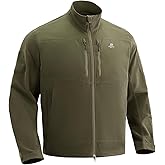 Flyplus Men's Lightweight Waterproof Jacket,Tactical Rain Zip Up Softshell Jacket Windbreaker Casual for Hiking Travel Golf