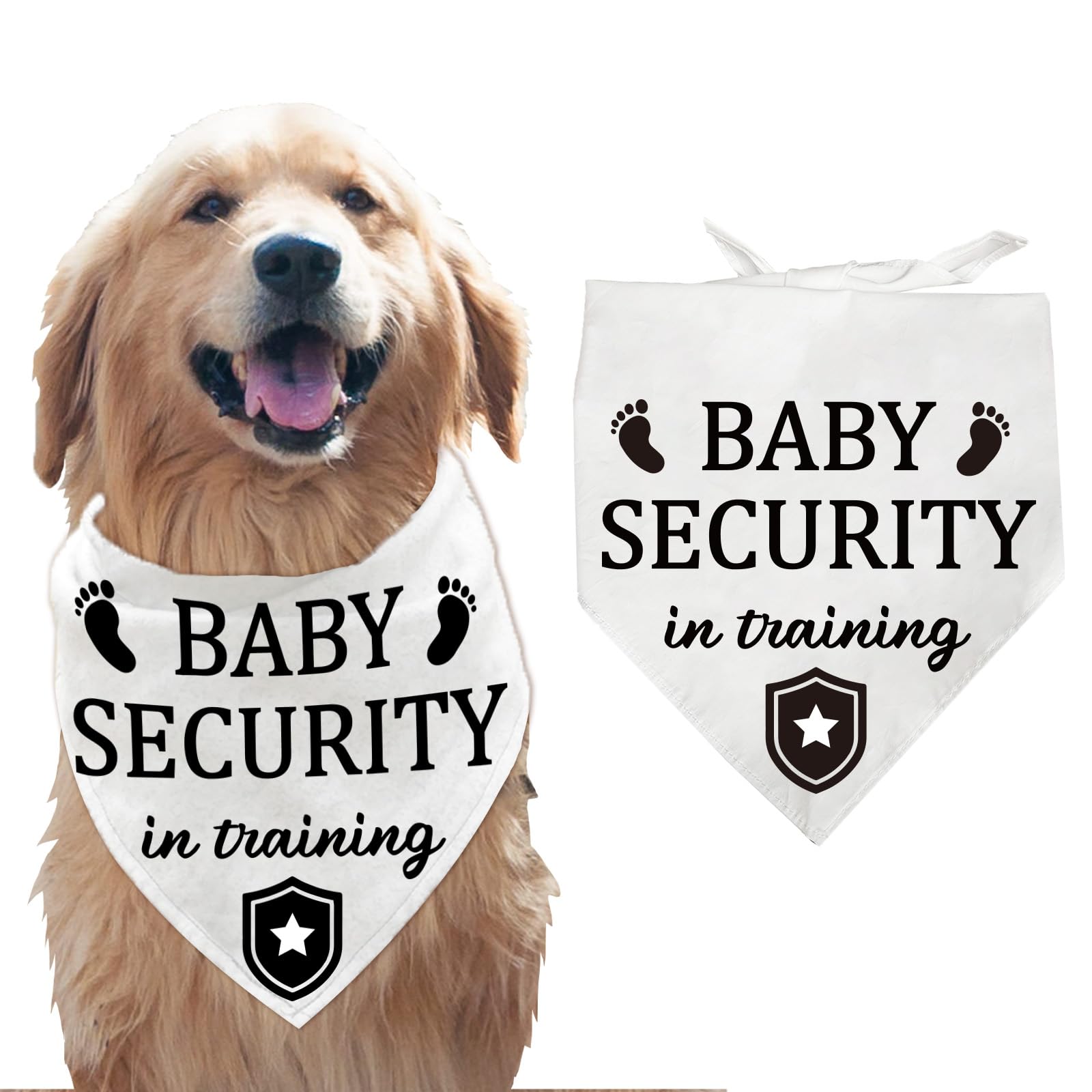 Arricraft Dog Bandana - 78x55cm White Cotton Scarf, Security in Training Triangle Adjustable Comfortable Bib, Washable Kerchief for Large Dogs