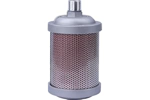 DSFIER XY-05 Air Compressor Muffler 1/2" NPT Air Exhaust Muffler Silencer for Compressor Dryer Compressed Air Equipment and Systems, Single Chamber 145 PSI, Replacement Part