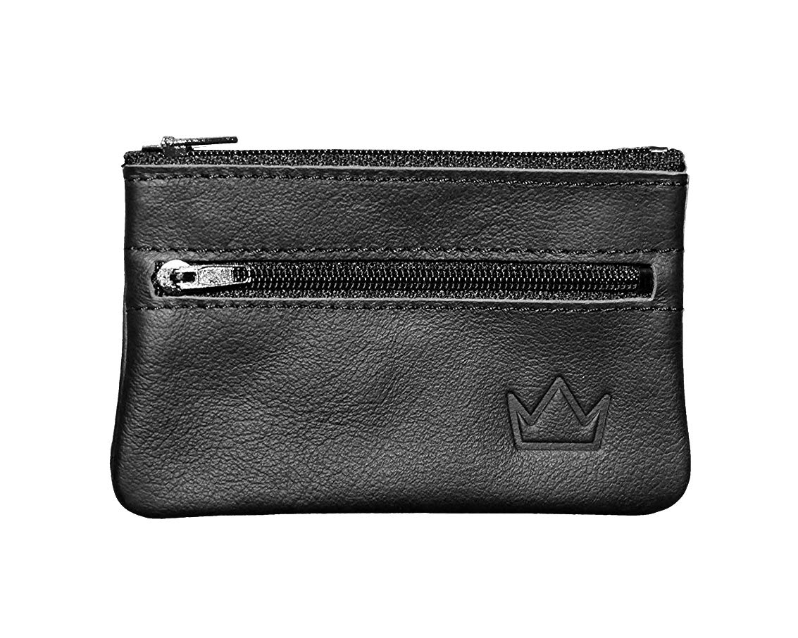Lederprinz® Key case 2 compartments, handmade in Germany, genuine leather, nappa leather, key bag for men and women, Black (Black Stitching) (Black) - LP015