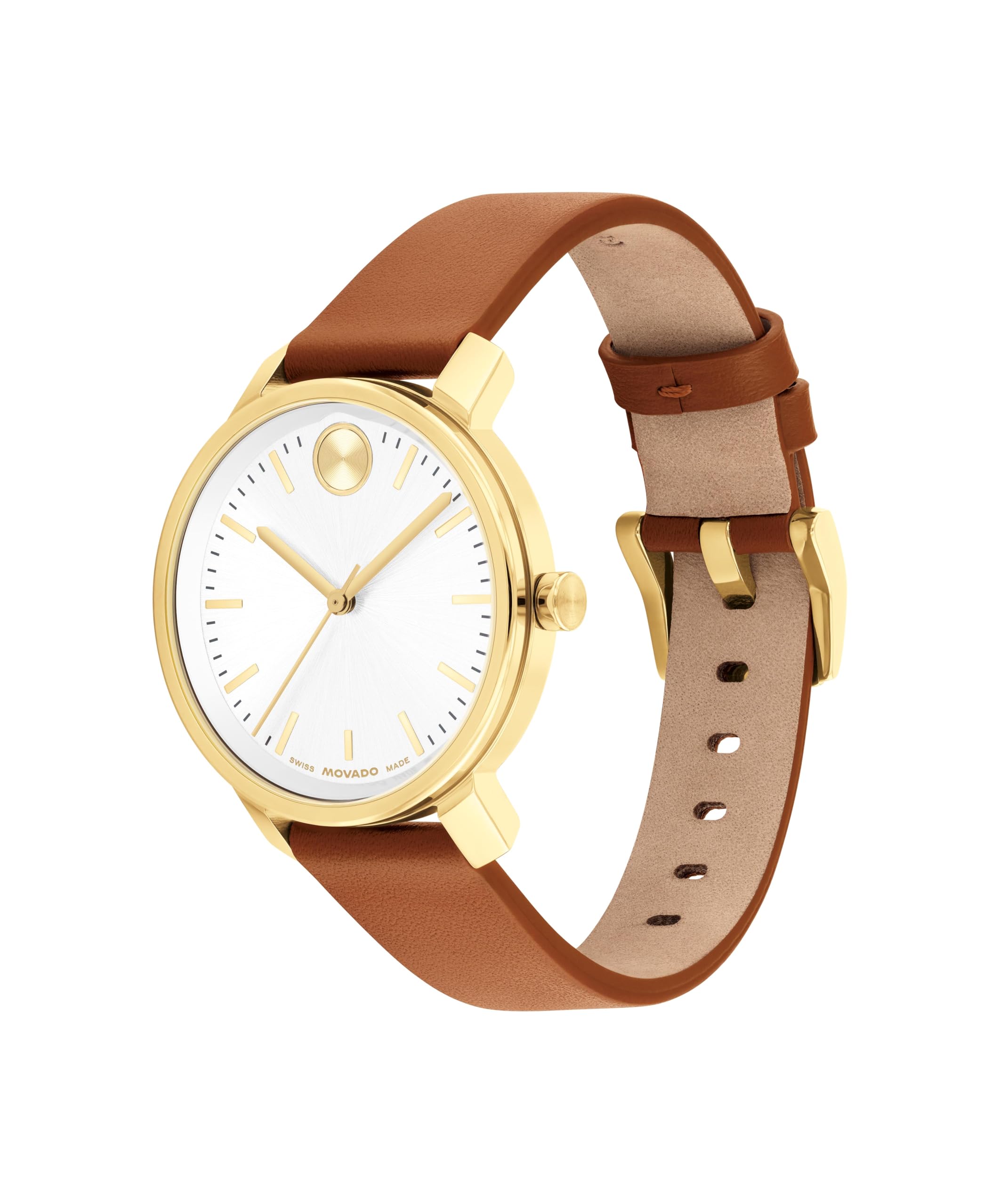 Movado Bold Access Men's Quartz Watch, Swiss Movement, Leather Strap, Water-Resistant up to 3ATM, Classic Timepiece - Gift for Him - 41mm