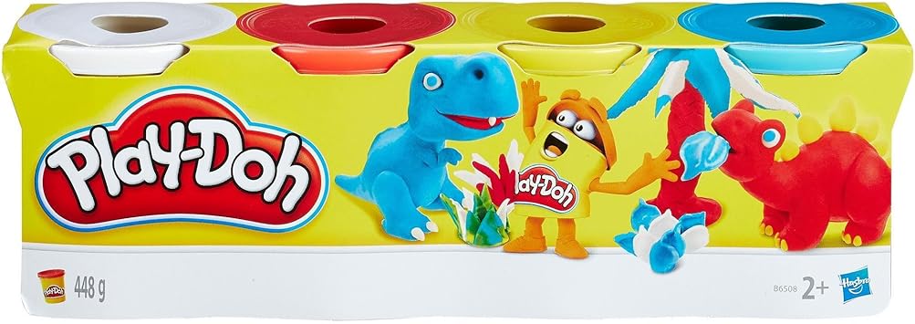 Plastilina PLAY-DOH Bote 112 gr. Dinos, Pack x4 Colores: Amazon.es: Juguetes y juegos