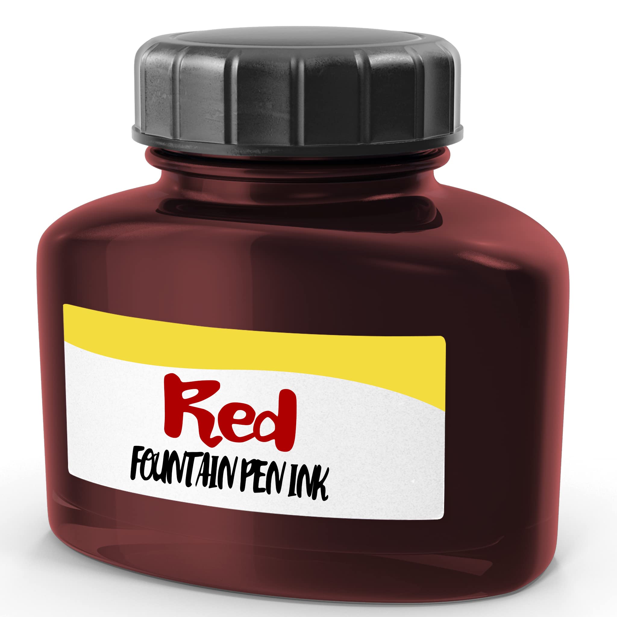 𝗪𝗔𝗦𝗛𝗔𝗕𝗟𝗘 Red Fountain Pen Ink Bottle, Caligraphy Ink Refill for Fountain Pens, Brush Pens, Oblique Pens, Quill & Various Pen Types