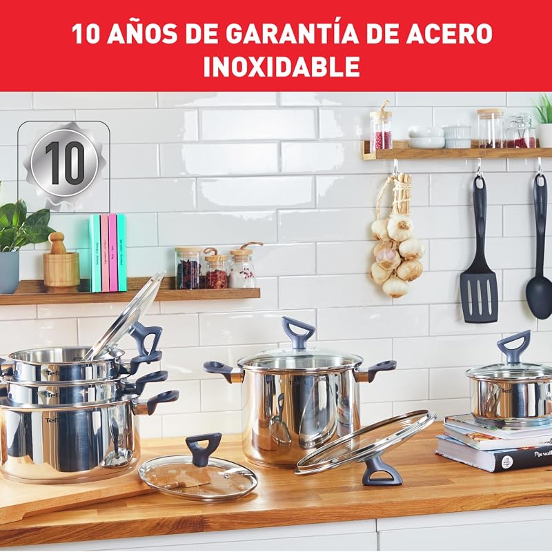 Daily Cook - Juego de 4 Piezas + 5 Accesorios, Acero inoxidable